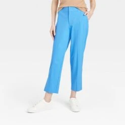 Women's Mid-Rise Slim Straight Fit Side Split Trousers - A New Day™ Blue -women fashion GUEST a96d6784 1c5a 4282 bd5b 0c3e62ec5377
