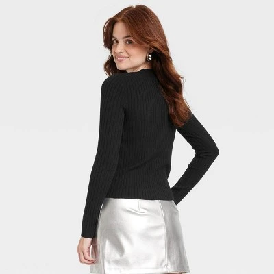 Women's Fine Gauge Ribbed Cardigan - A New Day™ 3 Women's Fine Gauge Ribbed Cardigan - A New Day™