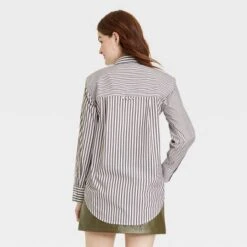 Women's Long Sleeve Relaxed Fit Button-Down Boyfriend Shirt - A New Dayā¢