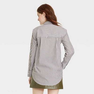 Women's Long Sleeve Relaxed Fit Button-Down Boyfriend Shirt - A New Day™ 3 Women's Long Sleeve Relaxed Fit Button-Down Boyfriend Shirt - A New Day™