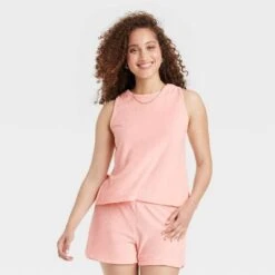 Women's Terry Tank Top - A New Day™ Blush -women fashion GUEST b397b9ae 3746 42f8 943e d64ffc6a3f4f