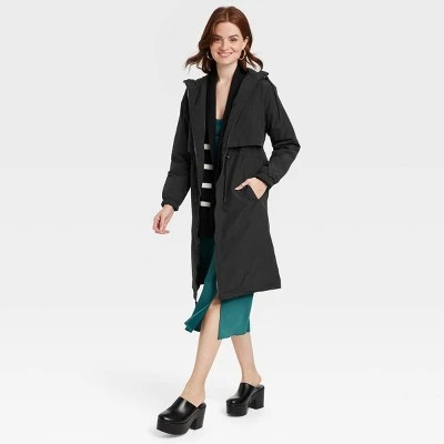 Women's Relaxed Fit Trench Rain Coat - A New Day™ Black 4 Women's Relaxed Fit Trench Rain Coat - A New Day™ Black - Image 2