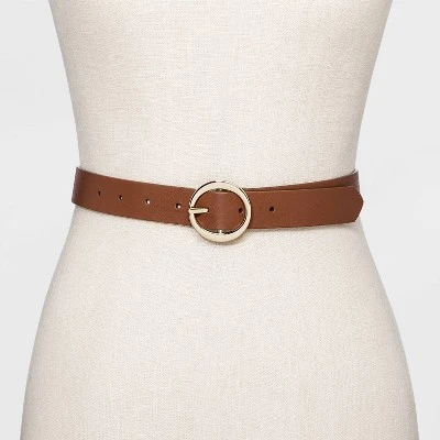 Women's Oval Tapered Center Bar Reversible Belt - A New Day™ Cognac/Black 4 Women's Oval Tapered Center Bar Reversible Belt - A New Day™ Cognac/Black - Image 2