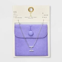 Silver Plated Cubic Zirconia Initial Pendant Necklace - A New Day™ Silver -women fashion GUEST bd8080d8 5109 4b5d a921 fc04e1fd89a3