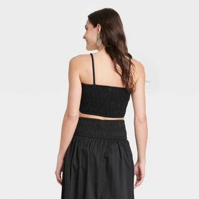 Women's Slim Fit Smocked Tiny Top - A New Day™ 3 Women's Slim Fit Smocked Tiny Top - A New Day™