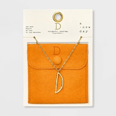 Gold Dipped Scattered Cubic Zirconia Initial Pendant Necklace - A New Day™ Gold 9 Gold Dipped Scattered Cubic Zirconia Initial Pendant Necklace - A New Day™ Gold - Image 7