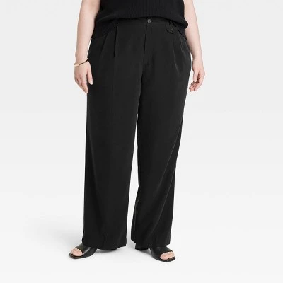 Women's High-Rise Relaxed Fit Full Length Baggy Wide Leg Trousers - A New Day™ 5 Women's High-Rise Relaxed Fit Full Length Baggy Wide Leg Trousers - A New Day™ - Image 3