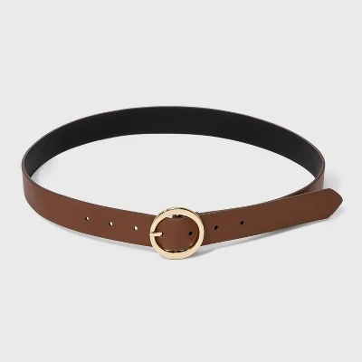 Women's Oval Tapered Center Bar Reversible Belt - A New Day™ Cognac/Black 5 Women's Oval Tapered Center Bar Reversible Belt - A New Day™ Cognac/Black - Image 3
