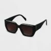 Women's Plastic Angular Square Sunglasses - A New Day™ Black -women fashion GUEST d549aec6 18b7 48dc a533 eb9f370bad18