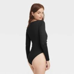 Women's Long Sleeve Ruched Slim Fit Bodysuit - A New Dayā¢