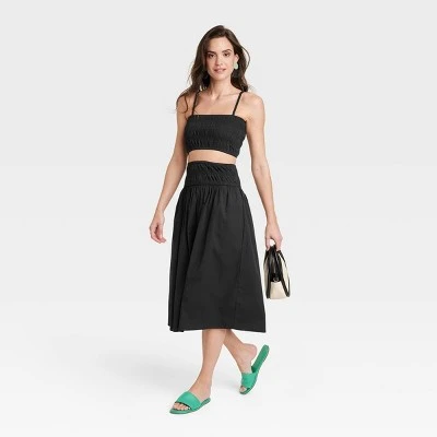 Women's Slim Fit Smocked Tiny Top - A New Day™ 4 Women's Slim Fit Smocked Tiny Top - A New Day™ - Image 2