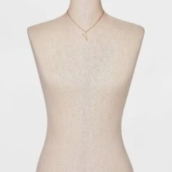 Gold Dipped Scattered Cubic Zirconia Initial Pendant Necklace - A New Day™ Gold