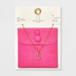 Gold Dipped Cubic Zirconia Initial Pendant Necklace - A New Day™ Gold -women fashion GUEST ef036168 10ba 4431 a817 cf751b71e8a3