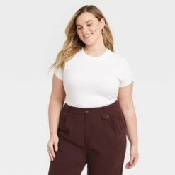 Women's Short Sleeve Ribbed 3pk Bundle T-Shirt - A New Day™ Black/White/Gray