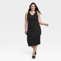 Women's Rib Knit Side Ruched Bodycon Dress - A New Day™ -women fashion GUEST f2bd294f d438 4e9f abe6 5b0f6ce4a71f