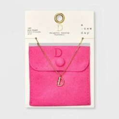Gold Dipped Cubic Zirconia Initial Pendant Necklace - A New Day™ Gold -women fashion GUEST f2e949d1 9192 4404 a566 df63b4e7d8a8