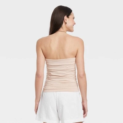 Women's Slim Fit Ruched Tube Top - A New Day™ 3 Women's Slim Fit Ruched Tube Top - A New Day™