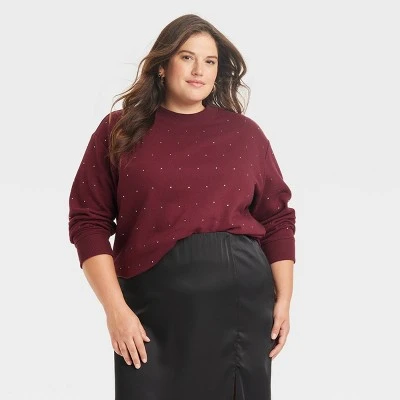 Women's Jeweled Pullover Sweatshirt - A New Day™ 7 Women's Jeweled Pullover Sweatshirt - A New Day™ - Image 5