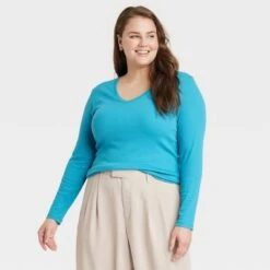 Women's Long Sleeve V-Neck T-Shirt - A New Day™ 16 Women's Long Sleeve V-Neck T-Shirt - A New Day™ -women fashion GUEST ff3b572d a61d 4fc6 bdbf 527dfda554c0